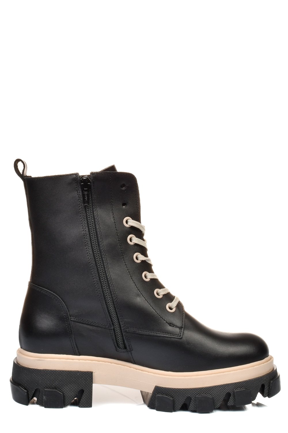 GHETE NEGRU BEJ PIELE NATURALA 1S7724