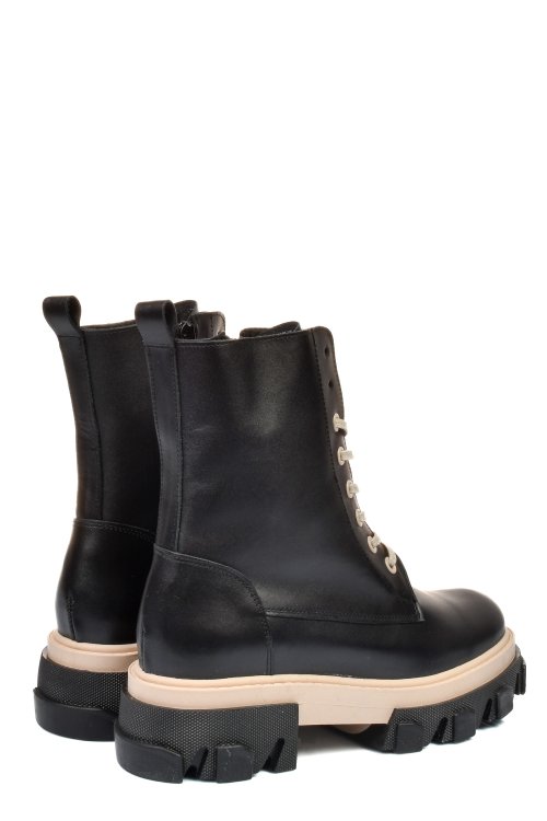 Ghete negru bej piele naturala 1s7724