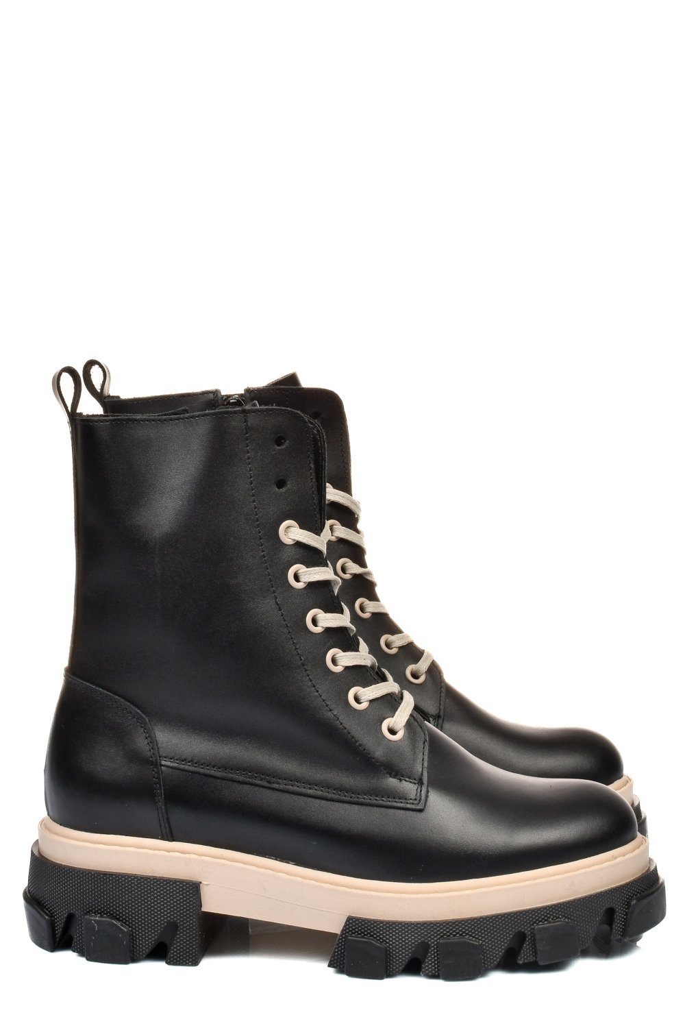 GHETE NEGRU BEJ PIELE NATURALA 1S7724