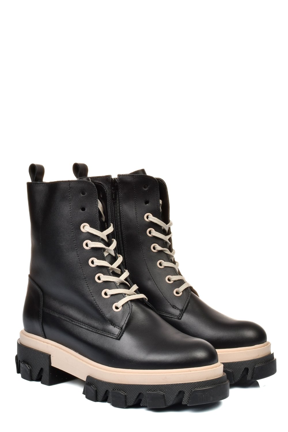 GHETE NEGRU BEJ PIELE NATURALA 1S7724