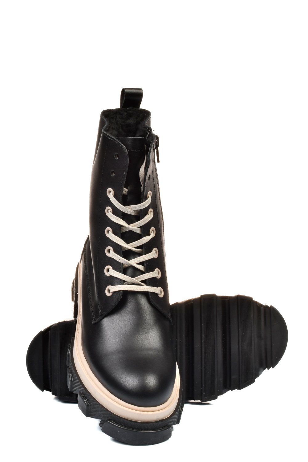 GHETE NEGRU BEJ PIELE NATURALA 1S7724