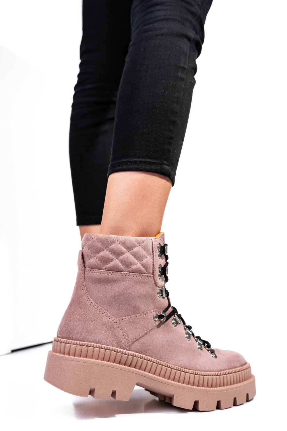 GHETE ROZ PIELE NATURALA INTOARSA WH438H07