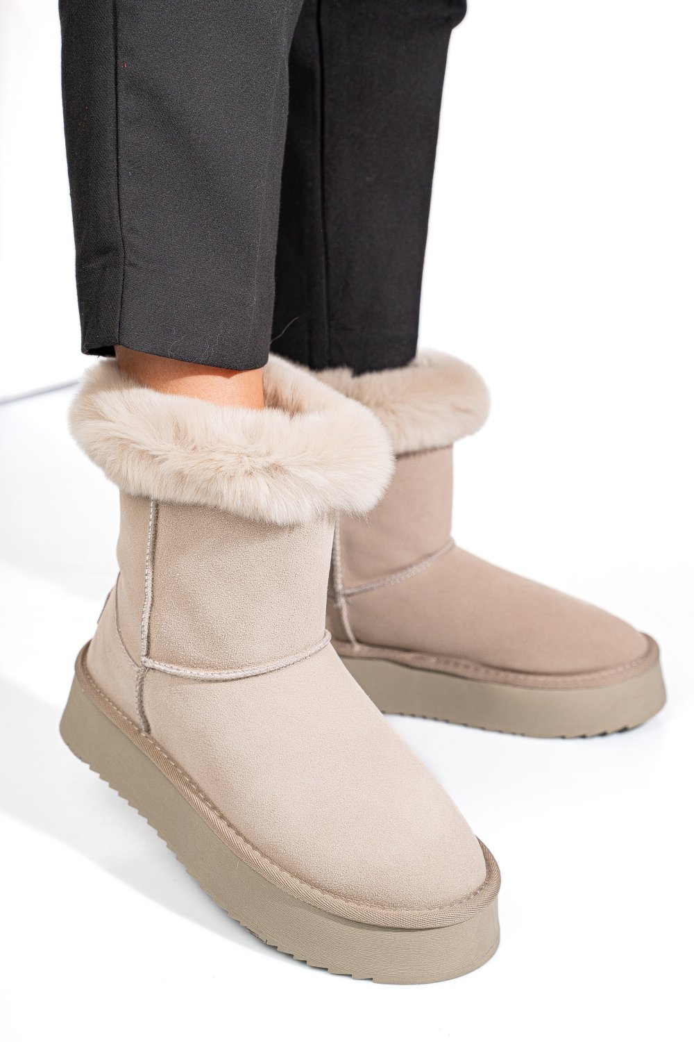 SOPRANI COUTURE, CIZME GRI PIELE NATURALA INTOARSA SCW421P14