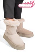 SOPRANI COUTURE, CIZME GRI PIELE NATURALA INTOARSA SCW421P14