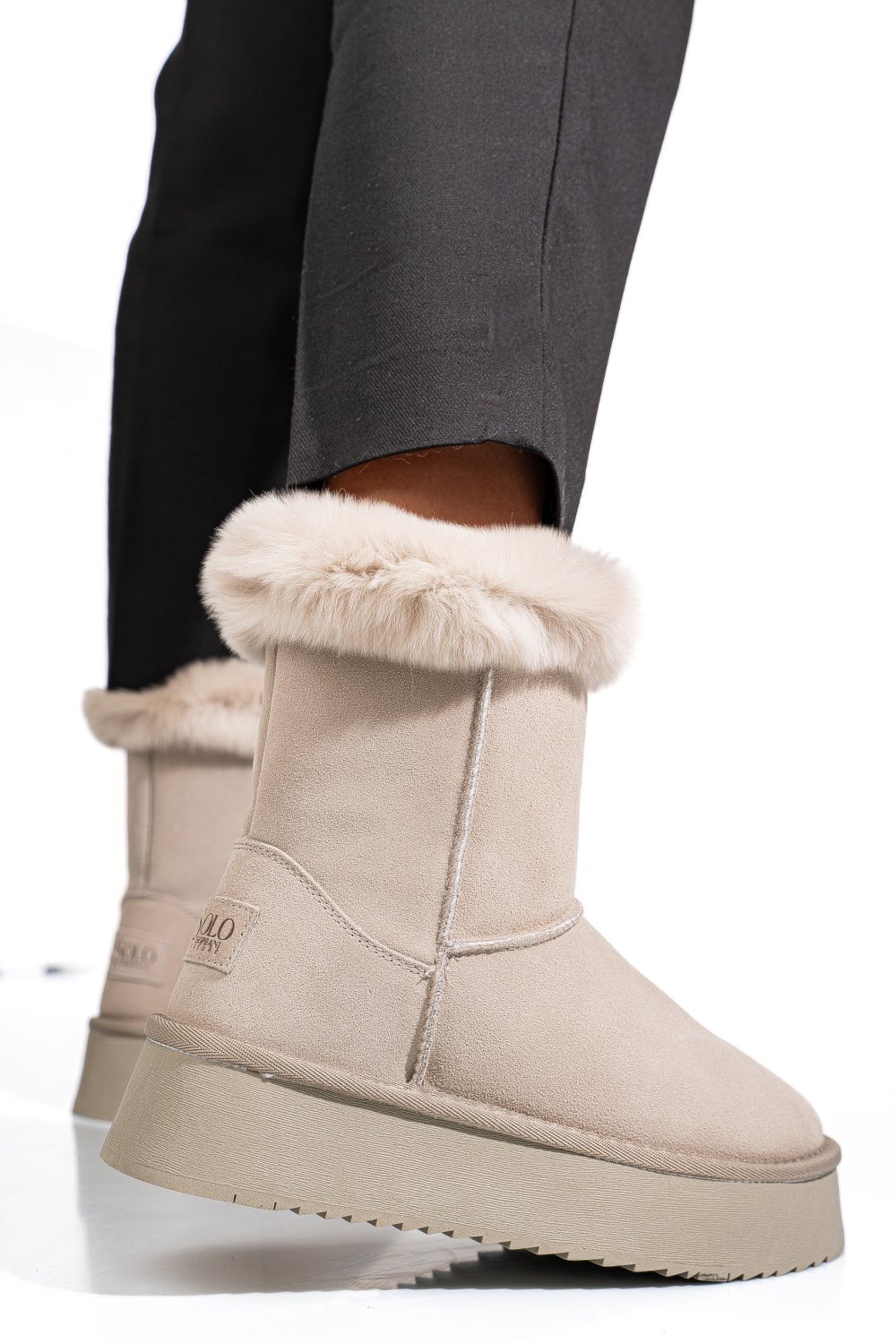 SOPRANI COUTURE, CIZME GRI PIELE NATURALA INTOARSA SCW421P14