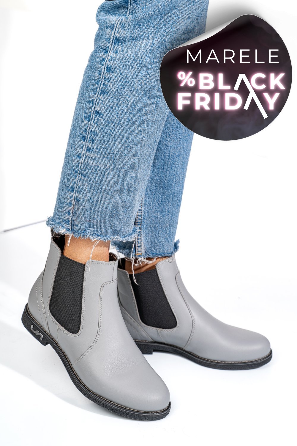 GHETE GRI PIELE NATURALA 2S7711