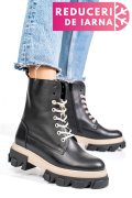 GHETE NEGRU BEJ PIELE NATURALA 1S7724