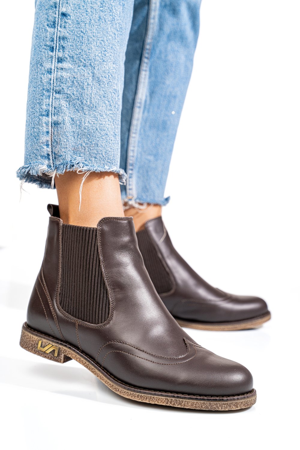 GHETE DARK BROWN PIELE NATURALA 2S7712