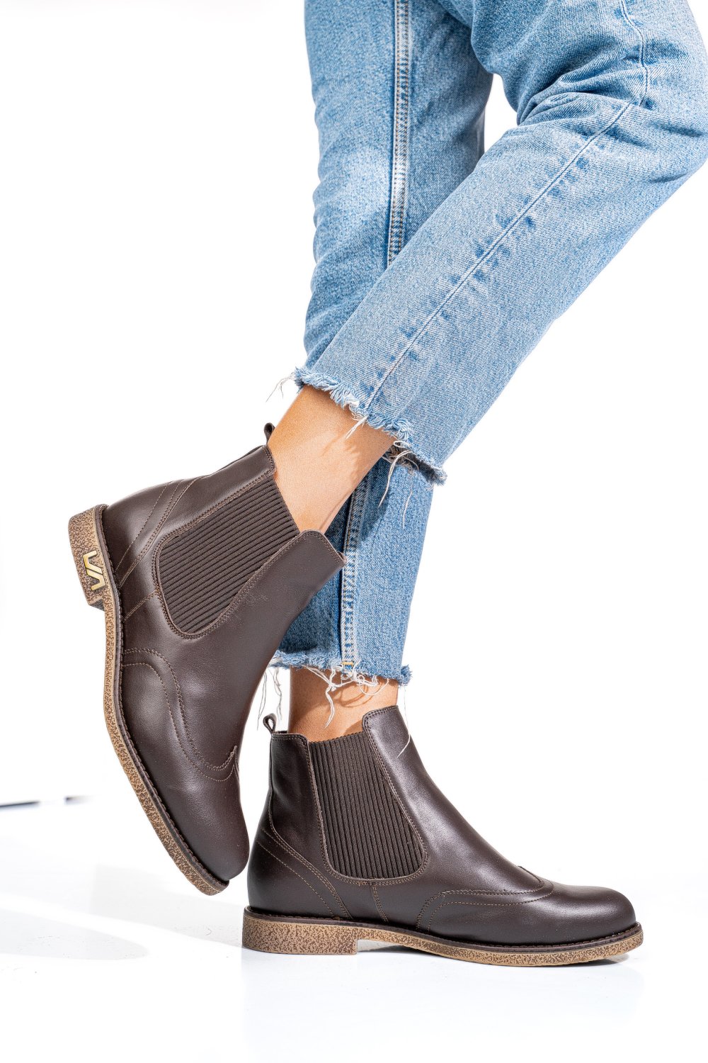 GHETE DARK BROWN PIELE NATURALA 2S7712