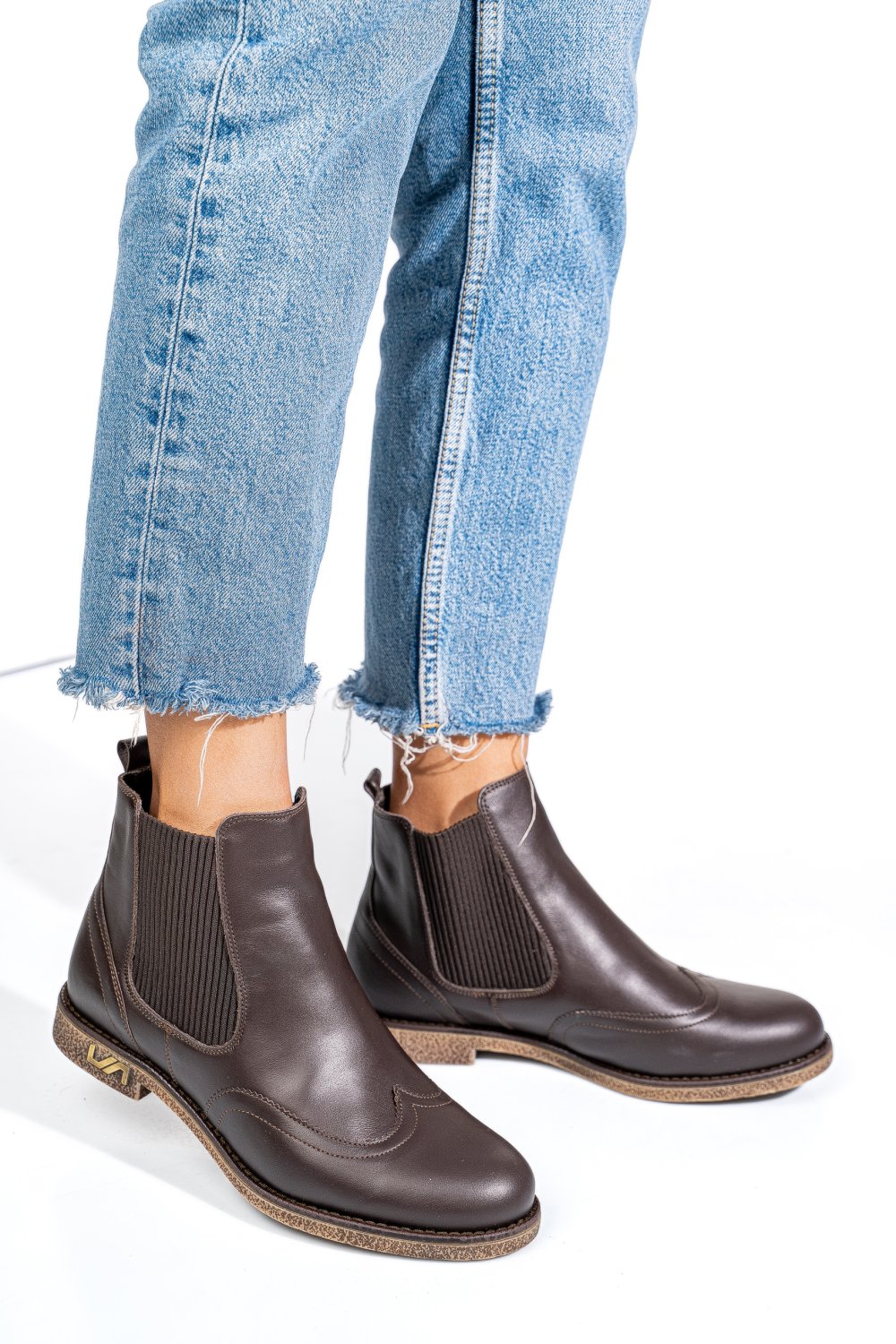 GHETE DARK BROWN PIELE NATURALA 2S7712