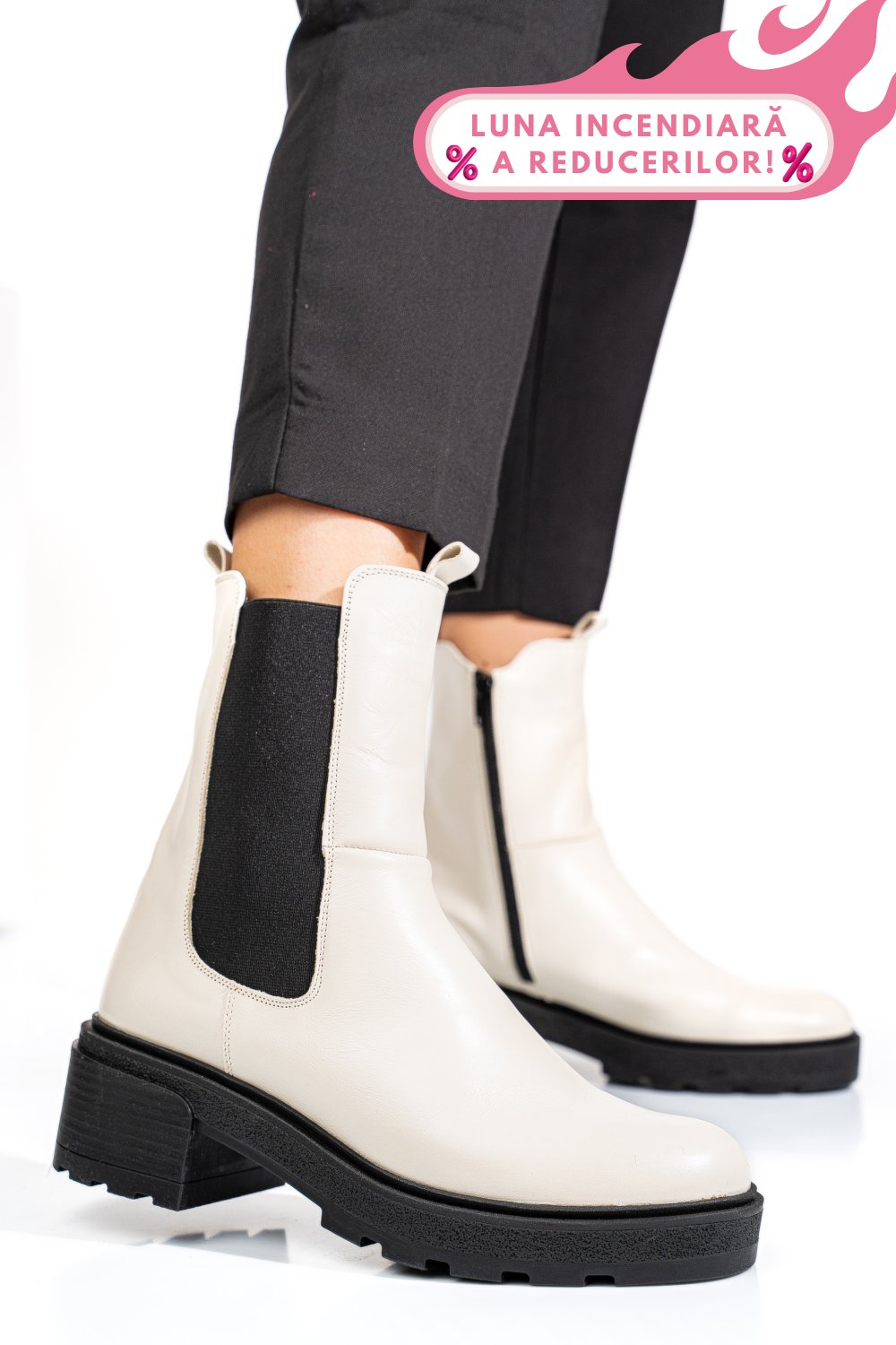 GHETE BEJ PIELE NATURALA 2S7724