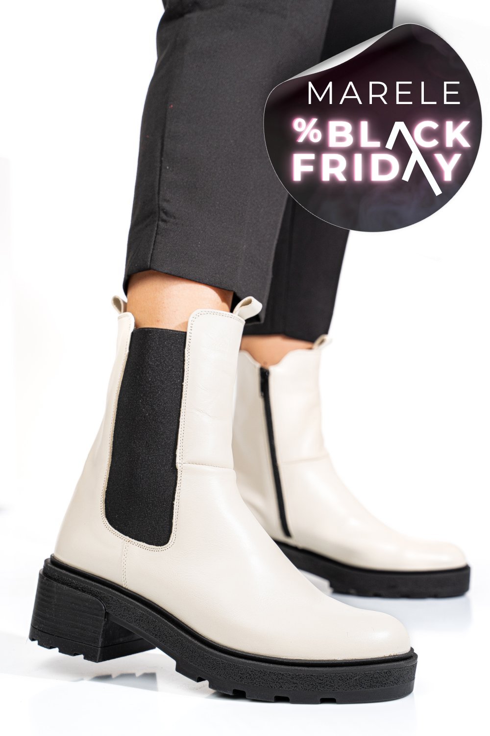 GHETE BEJ PIELE NATURALA 2S7724