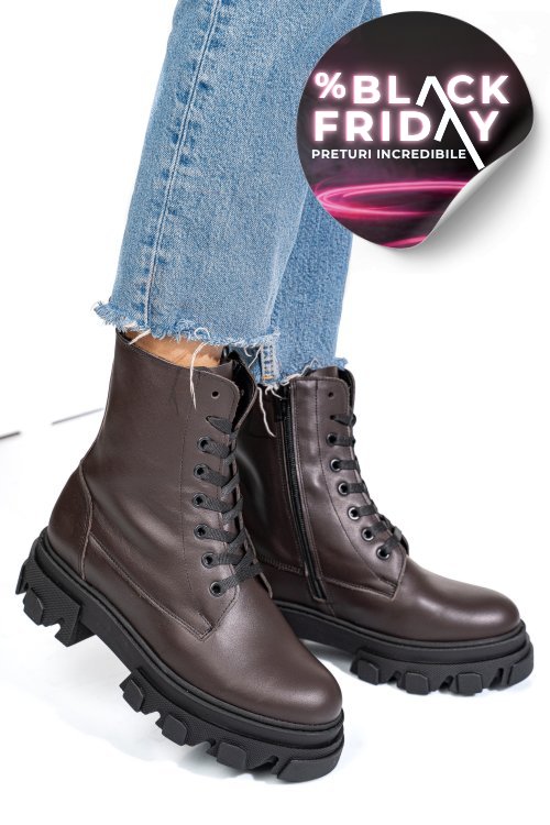 Ghete maro inchis piele naturala 1s7724