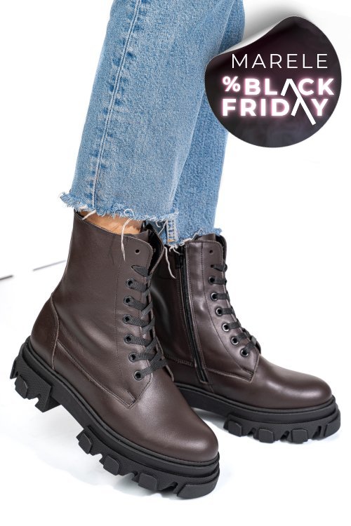 Ghete maro inchis piele naturala 1s7724