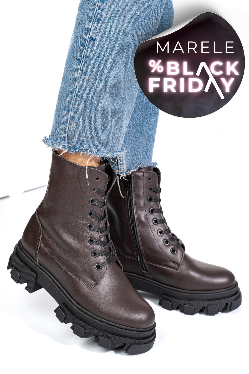 GHETE MARO INCHIS PIELE NATURALA 1S7724