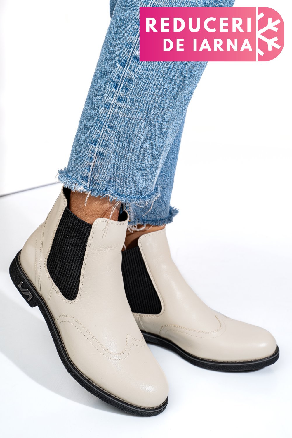 GHETE CREM PIELE NATURALA 2S7712