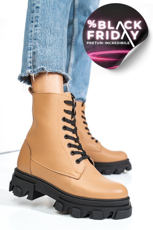 Ghete maro deschis piele naturala 1s7724