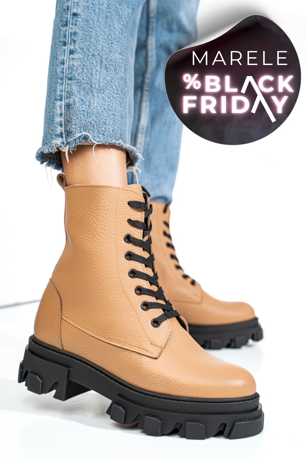 GHETE MARO DESCHIS PIELE NATURALA 1S7724