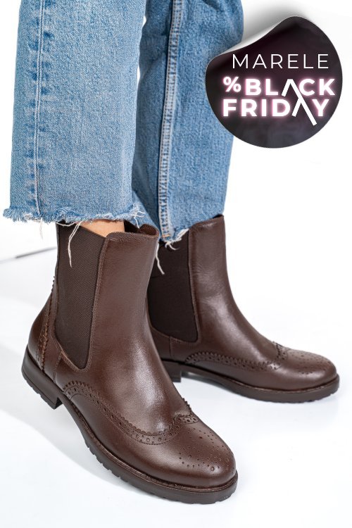 Ghete maro inchis piele naturala 1s770795