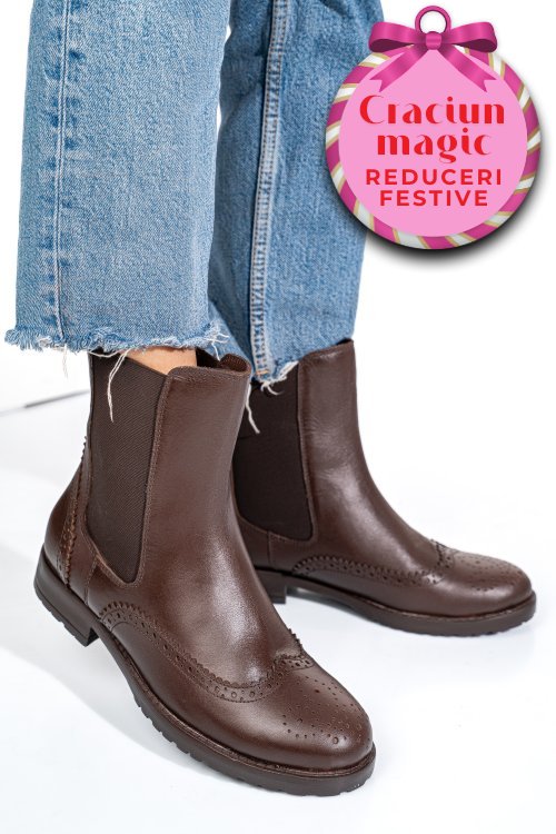 Ghete maro inchis piele naturala 1s770795