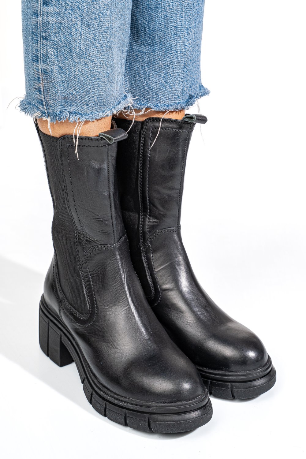 GHETE NEGRE PIELE NATURALA 1S770603