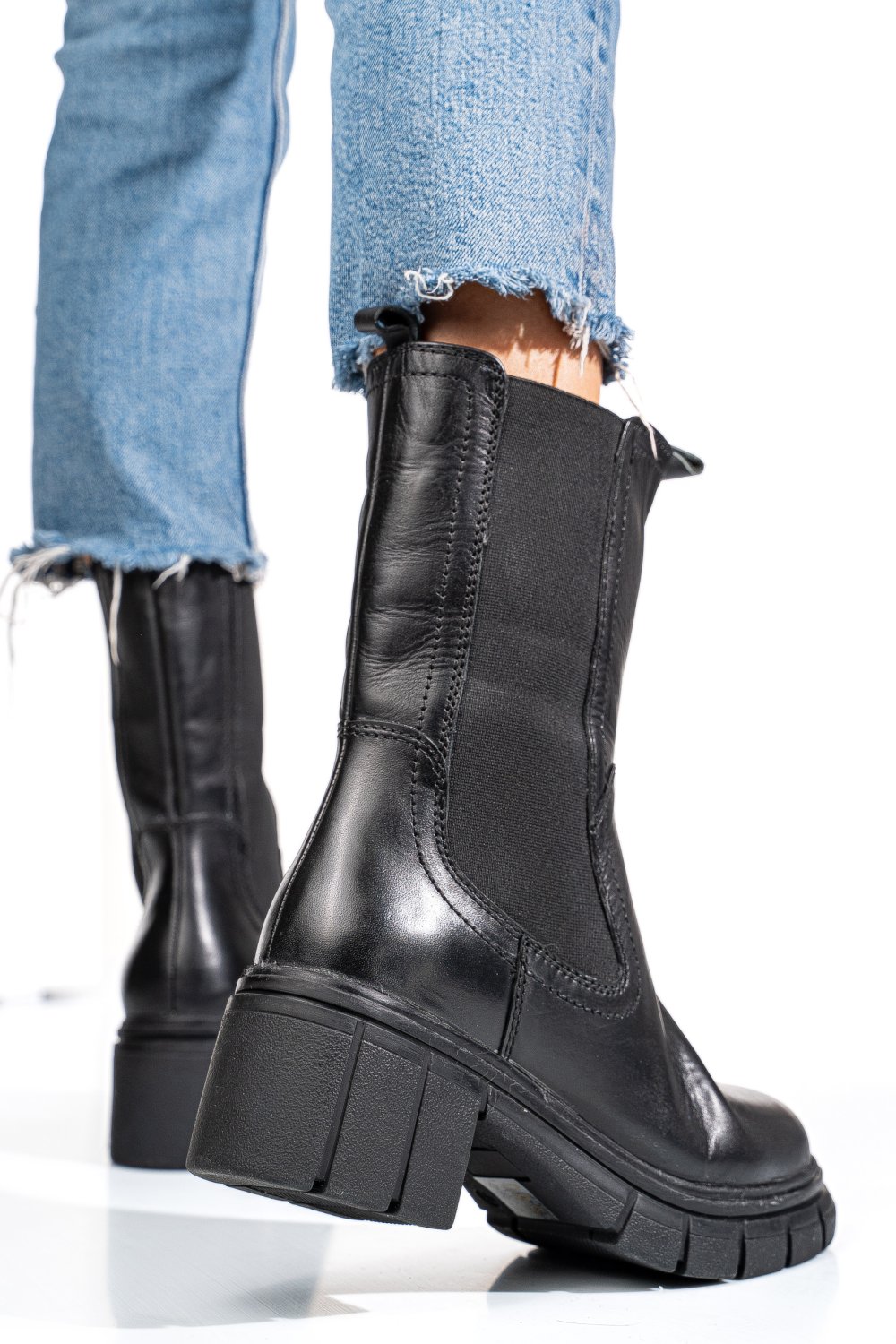 GHETE NEGRE PIELE NATURALA 1S770603