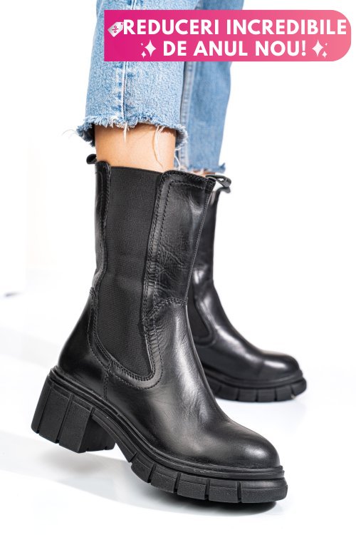 Ghete negre piele naturala 1s770603