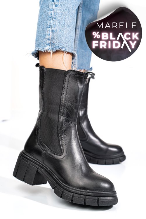 Ghete negre piele naturala 1s770603