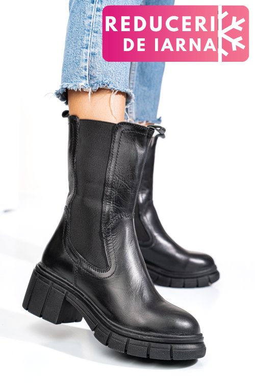 Ghete negre piele naturala 1s770603