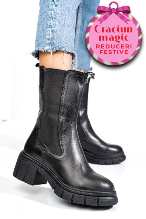 Ghete negre piele naturala 1s770603