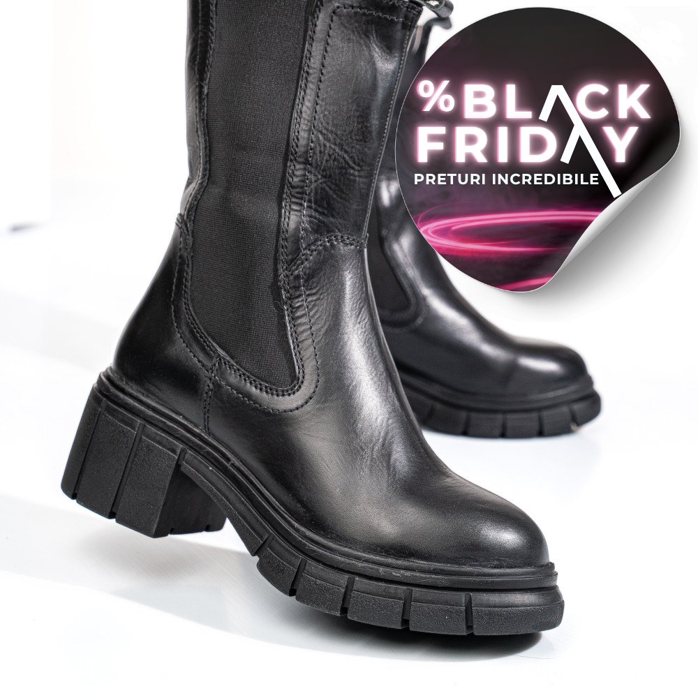 GHETE NEGRE PIELE NATURALA 1S770603