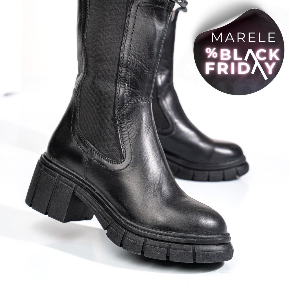 GHETE NEGRE PIELE NATURALA 1S770603