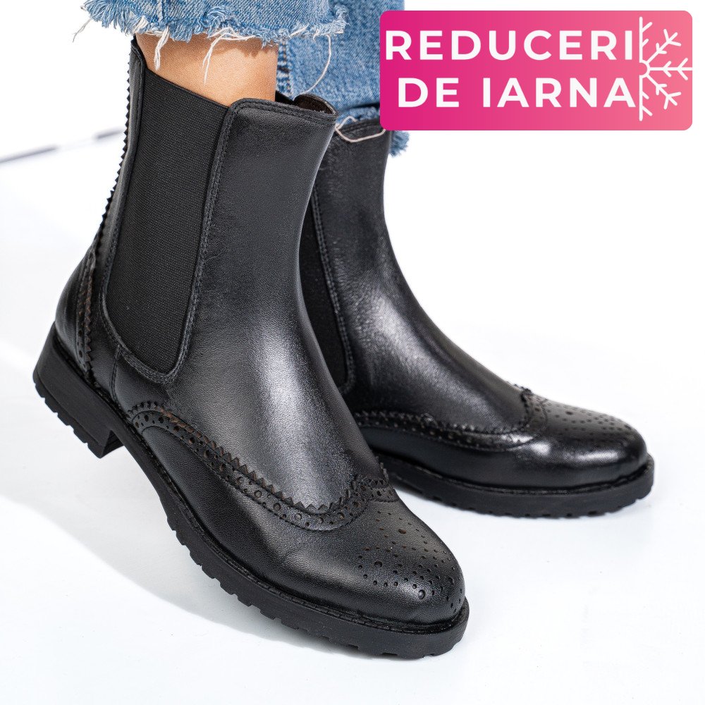 GHETE NEGRE PIELE NATURALA 1S770795