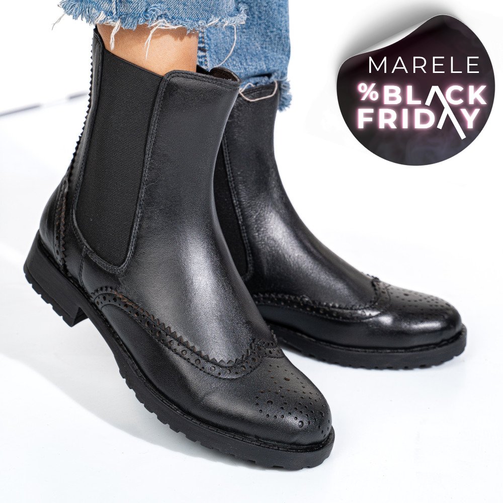 GHETE NEGRE PIELE NATURALA 1S770795