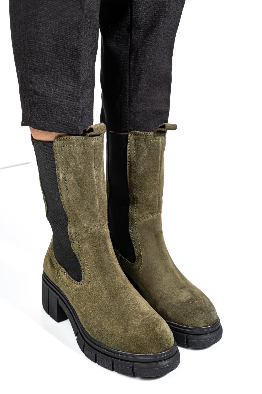 GHETE KHAKI PIELE NATURALA INTOARSA 1S770603