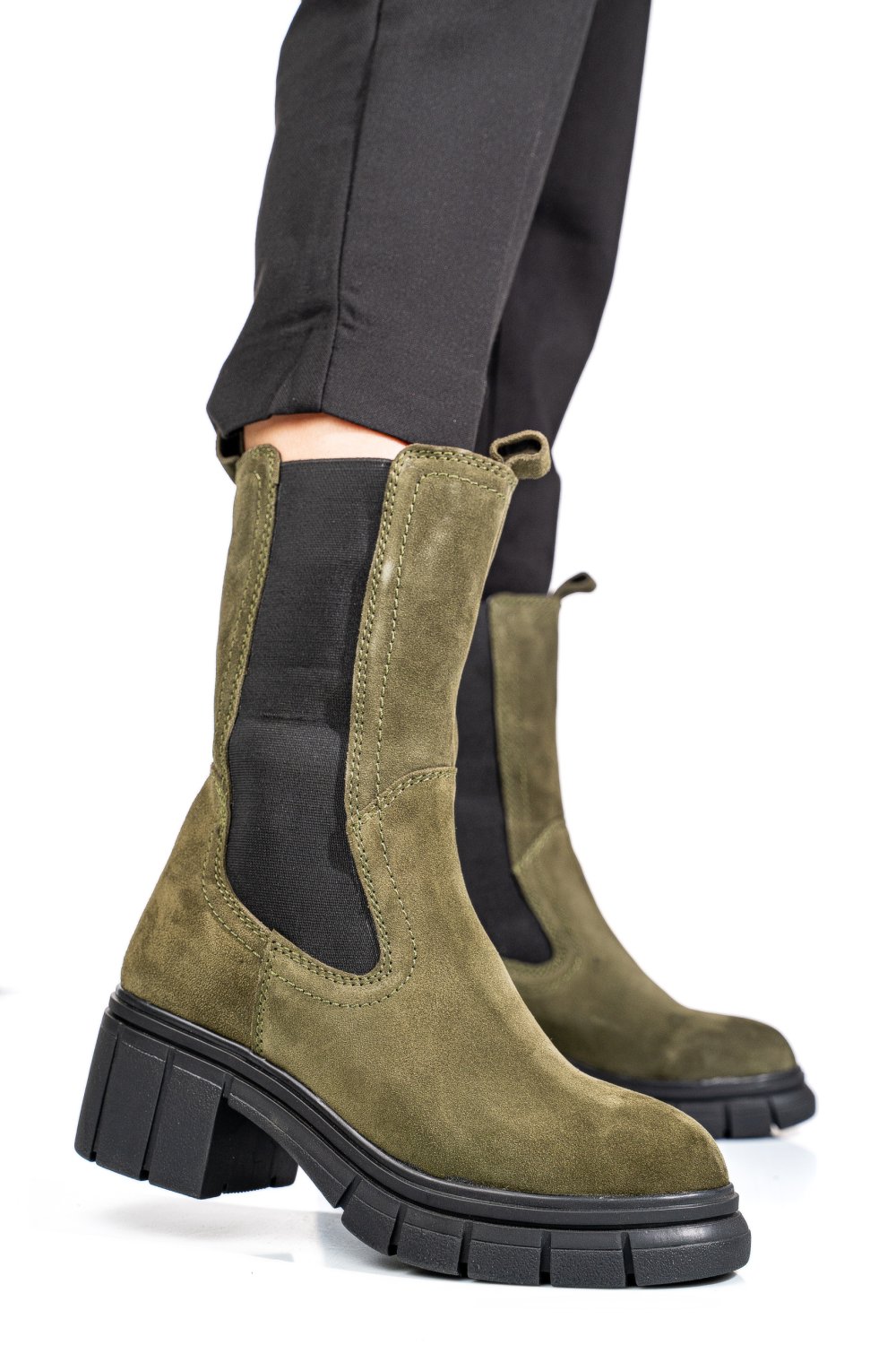 GHETE KHAKI PIELE NATURALA INTOARSA 1S770603