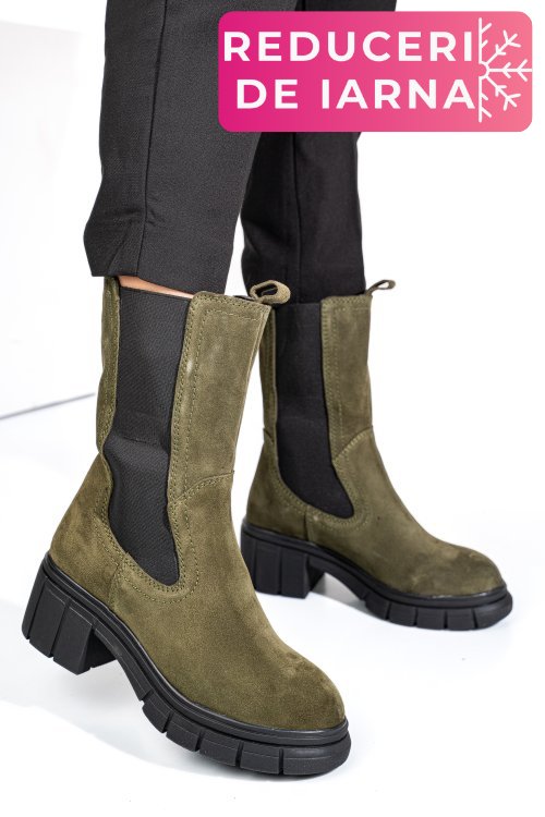 Ghete khaki piele naturala intoarsa 1s770603