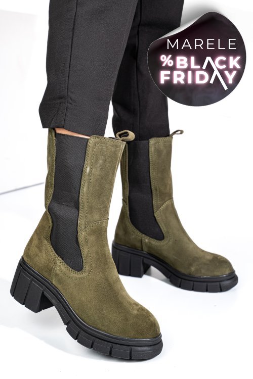 Ghete khaki piele naturala intoarsa 1s770603