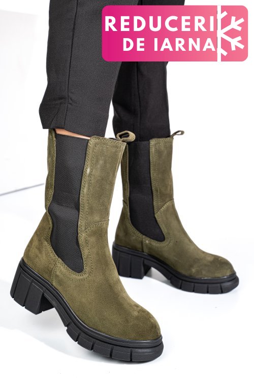 Ghete khaki piele naturala intoarsa 1s770603