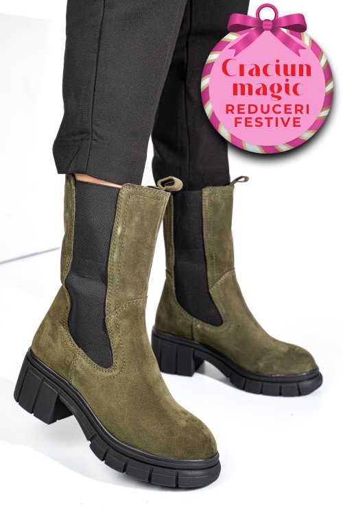 Ghete khaki piele naturala intoarsa 1s770603