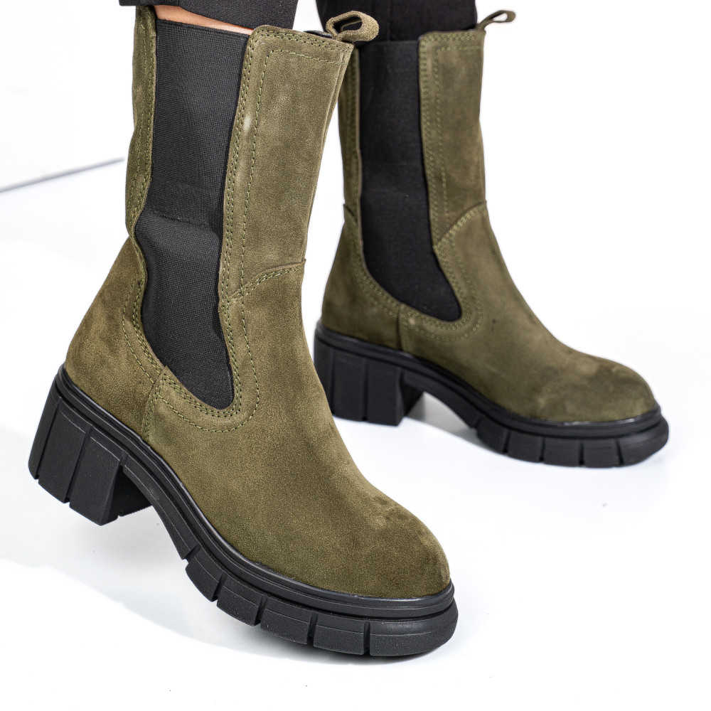 GHETE KHAKI PIELE NATURALA INTOARSA 1S770603