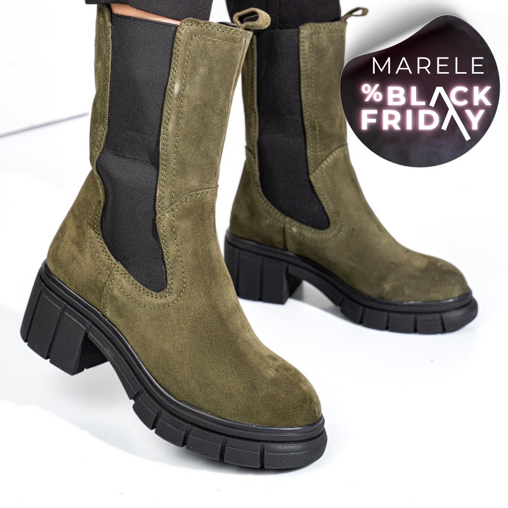 GHETE KHAKI PIELE NATURALA INTOARSA 1S770603