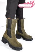 GHETE KHAKI PIELE NATURALA INTOARSA 1S770603