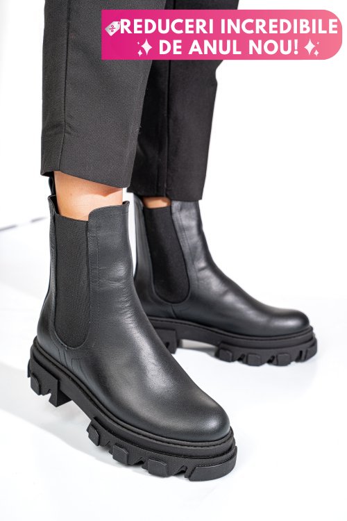 Ghete negre piele naturala 2s7725