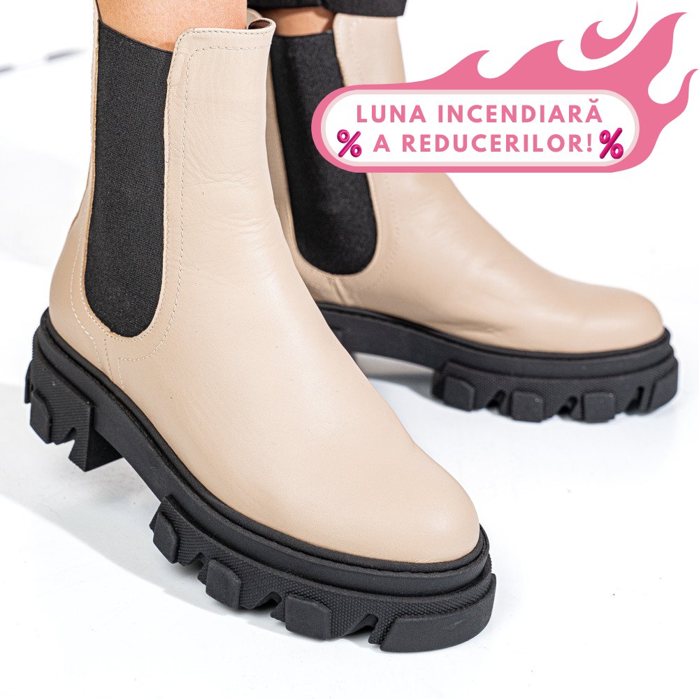 GHETE BEJ PIELE NATURALA 2S7725