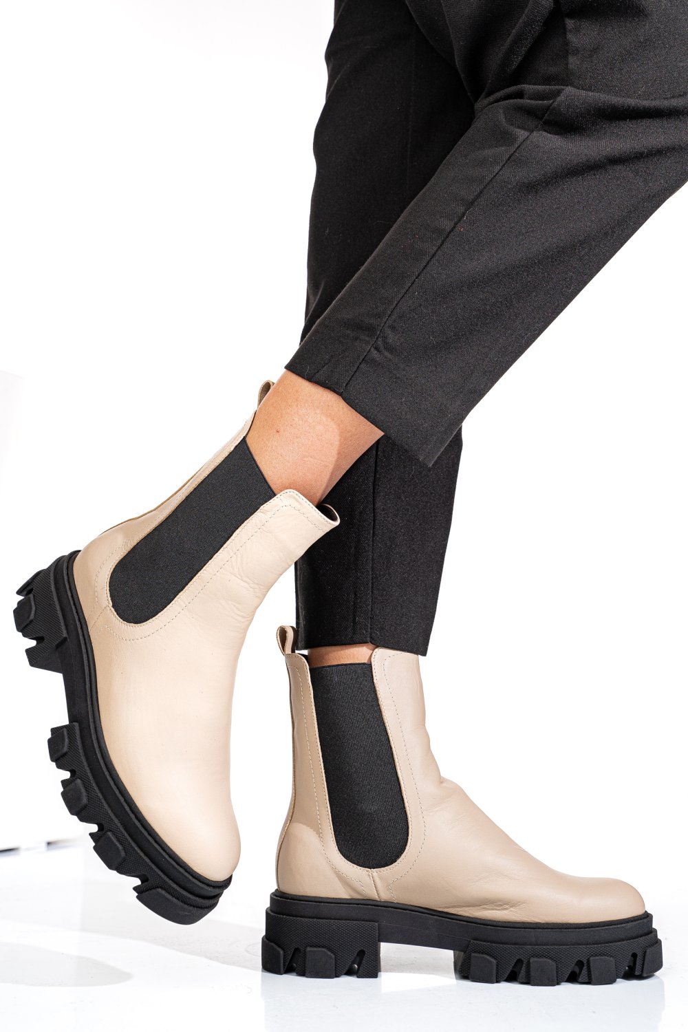 GHETE BEJ PIELE NATURALA 2S7725