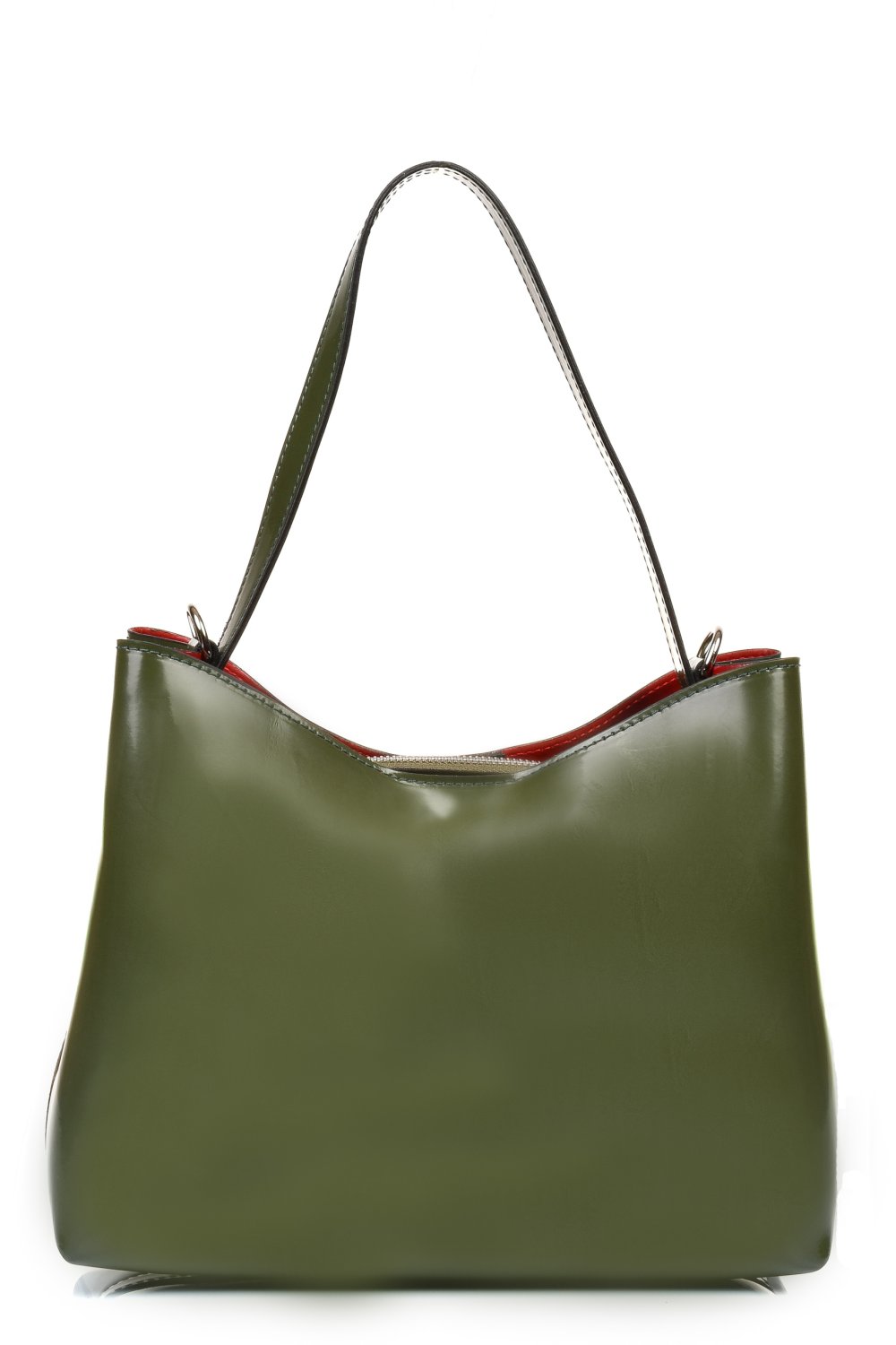 GEANTA OLIVE PIELE NATURALA LACUITA 2025-A