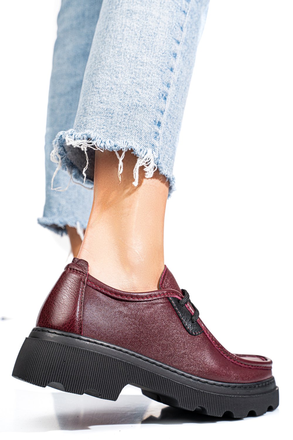 PANTOFI BORDO PIELE NATURALA APCKD-9524