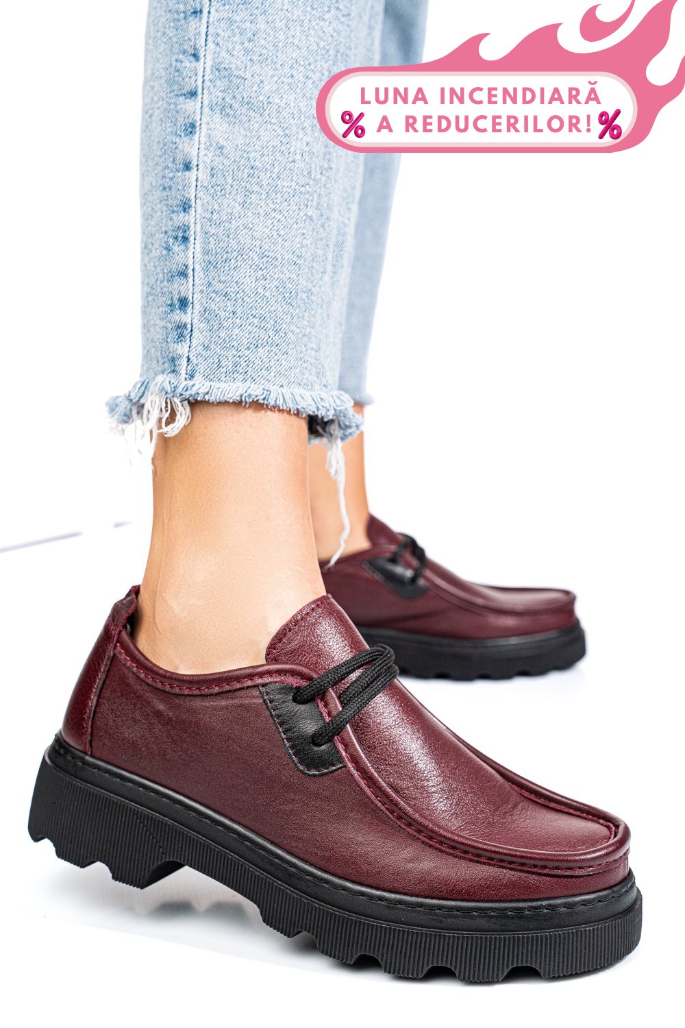 PANTOFI BORDO PIELE NATURALA APCKD-9524