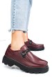 Pantofi bordo piele naturala apckd-9524